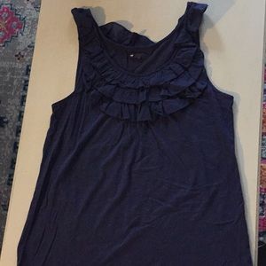 Gap frilled cotton tank top women’s med navy